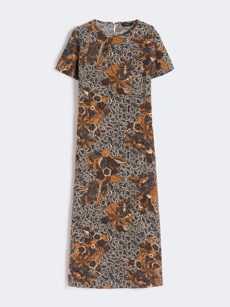 CRESPO Printed silk crêpe de Chine dress - NAVY 1