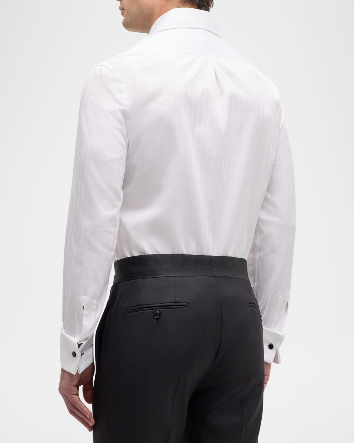 Men's Chevron Cotton Dress Shirt With Studs - 3