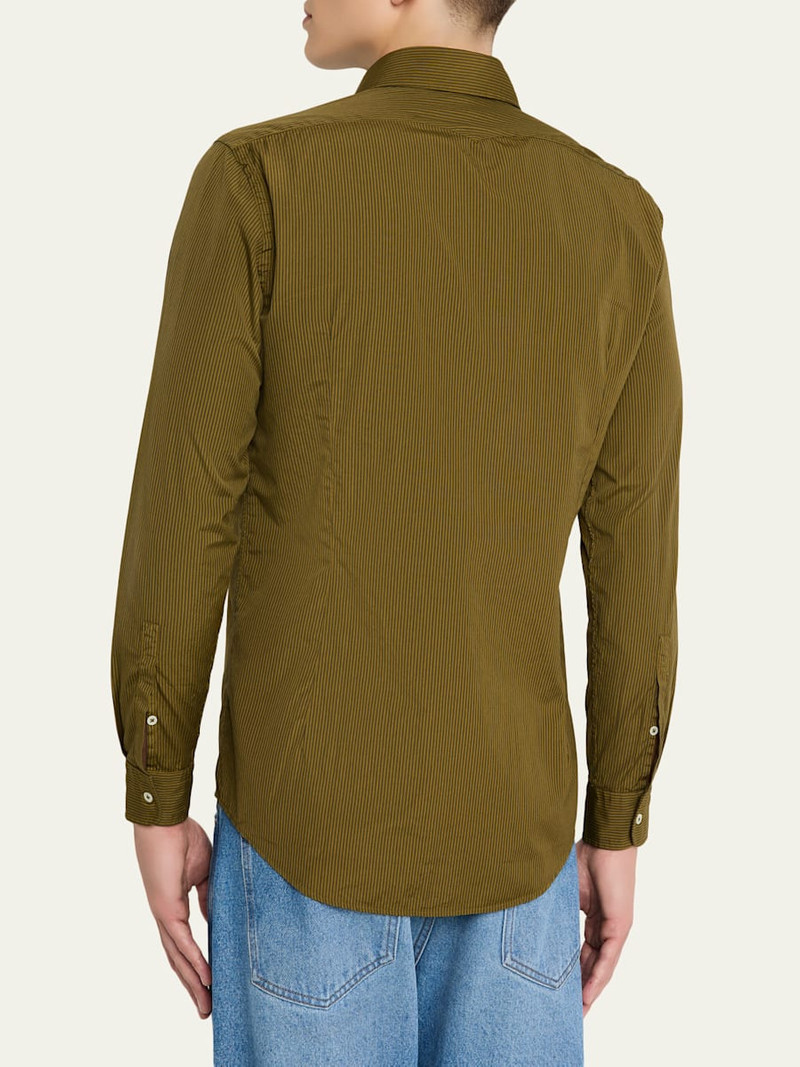 massimo alba Men's Cotton Bicolor Stripe Sport Shirt outlook