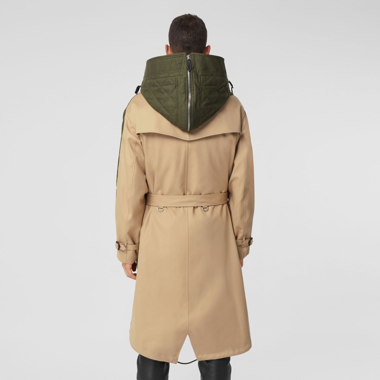 Detachable Hood Quilted Ramie Cotton Parka - 3