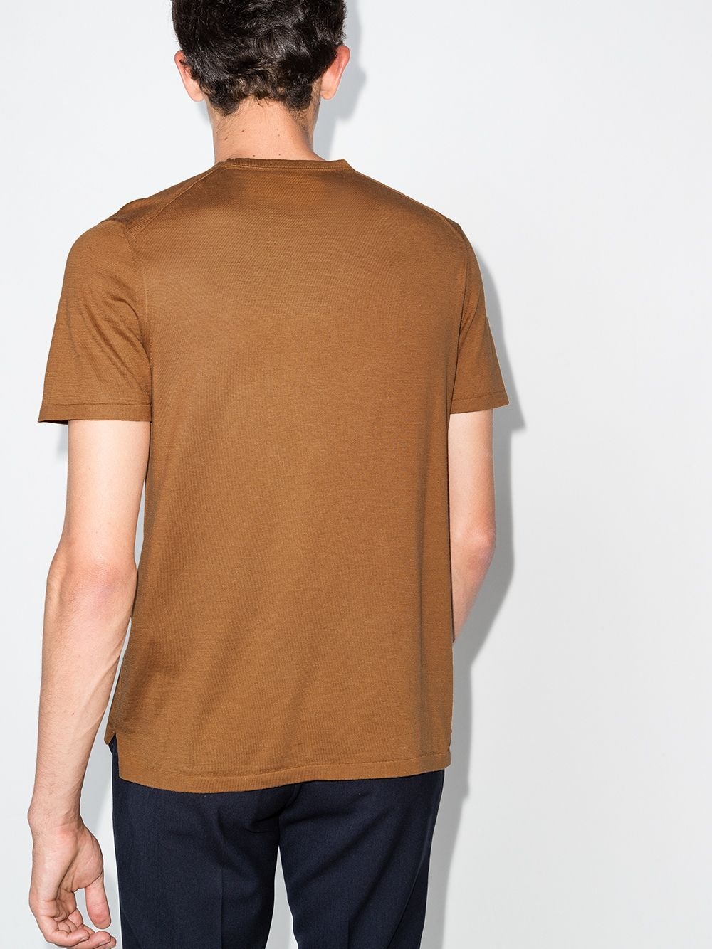 crew-neck silk-cotton blend T-shirt - 3