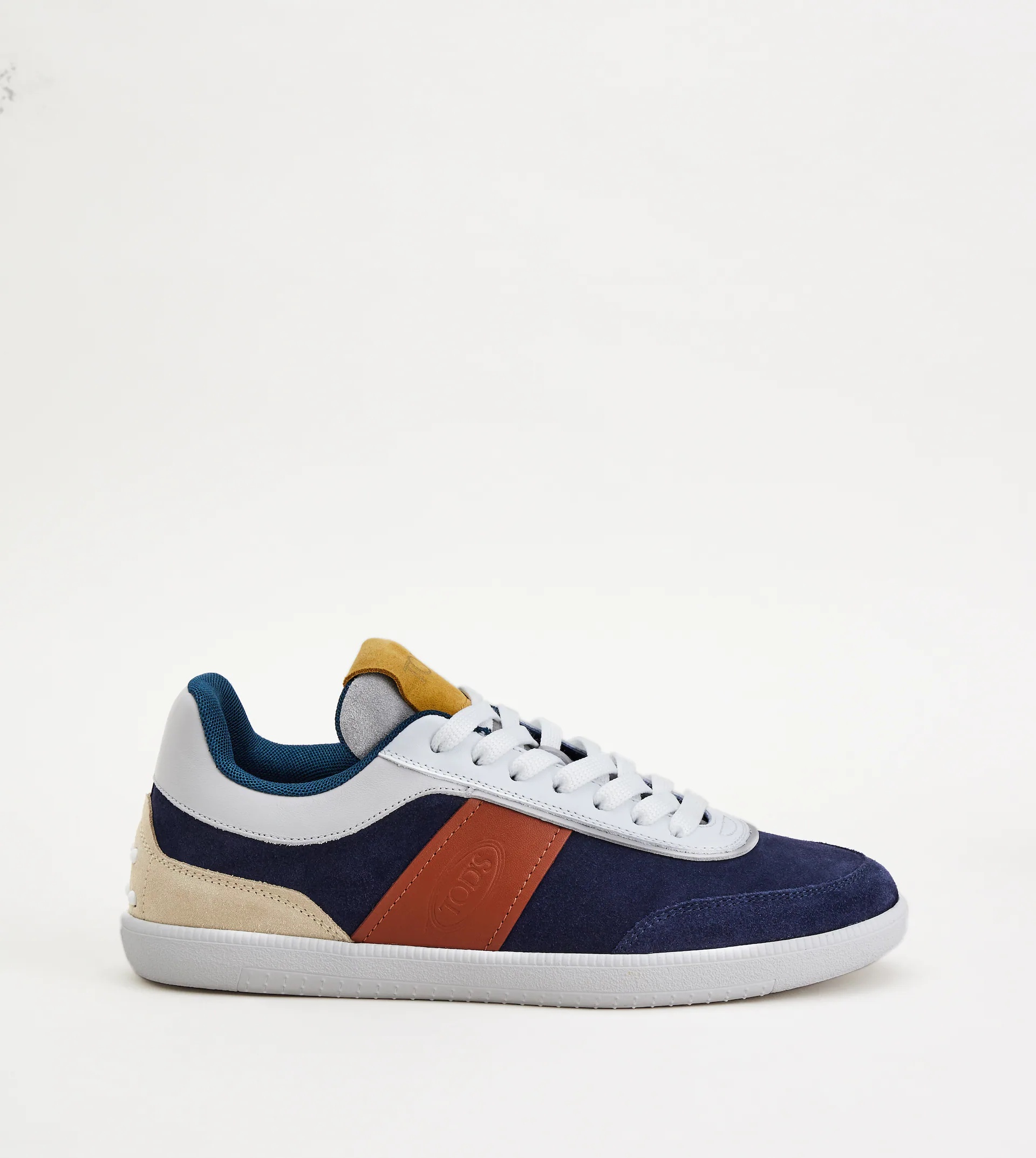 TOD'S TABS SNEAKERS IN SUEDE - BLUE, BROWN, WHITE - 1