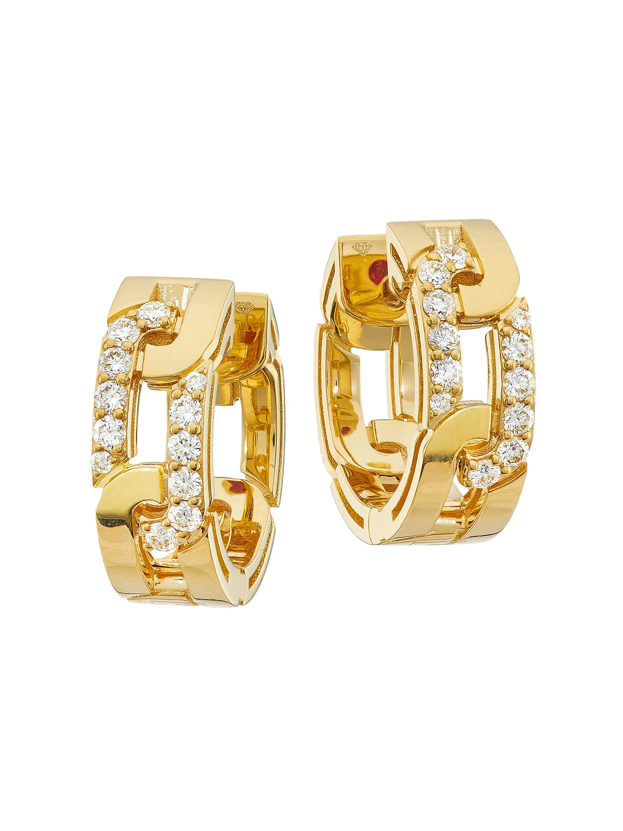 Women's Navarra 18K Yellow Gold & 0.29 TCW Diamond Huggie Hoop Earrings - Yellow Gold - 1