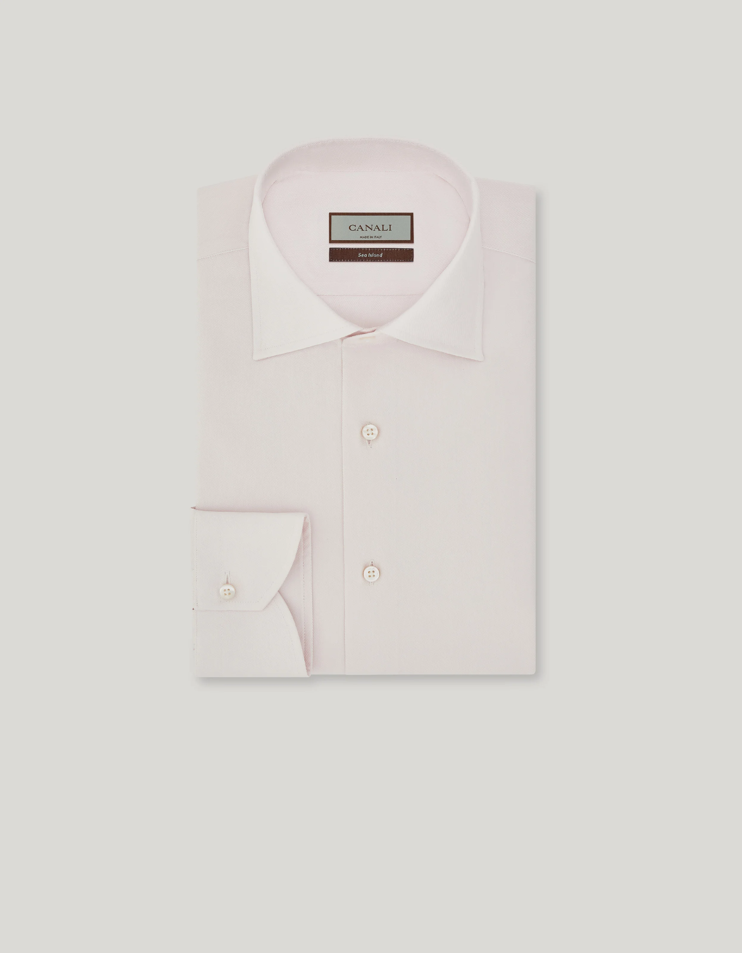 PINK COTTON TWILL SHIRT WITH MOTHER OF PEARL BUTTONS - 1