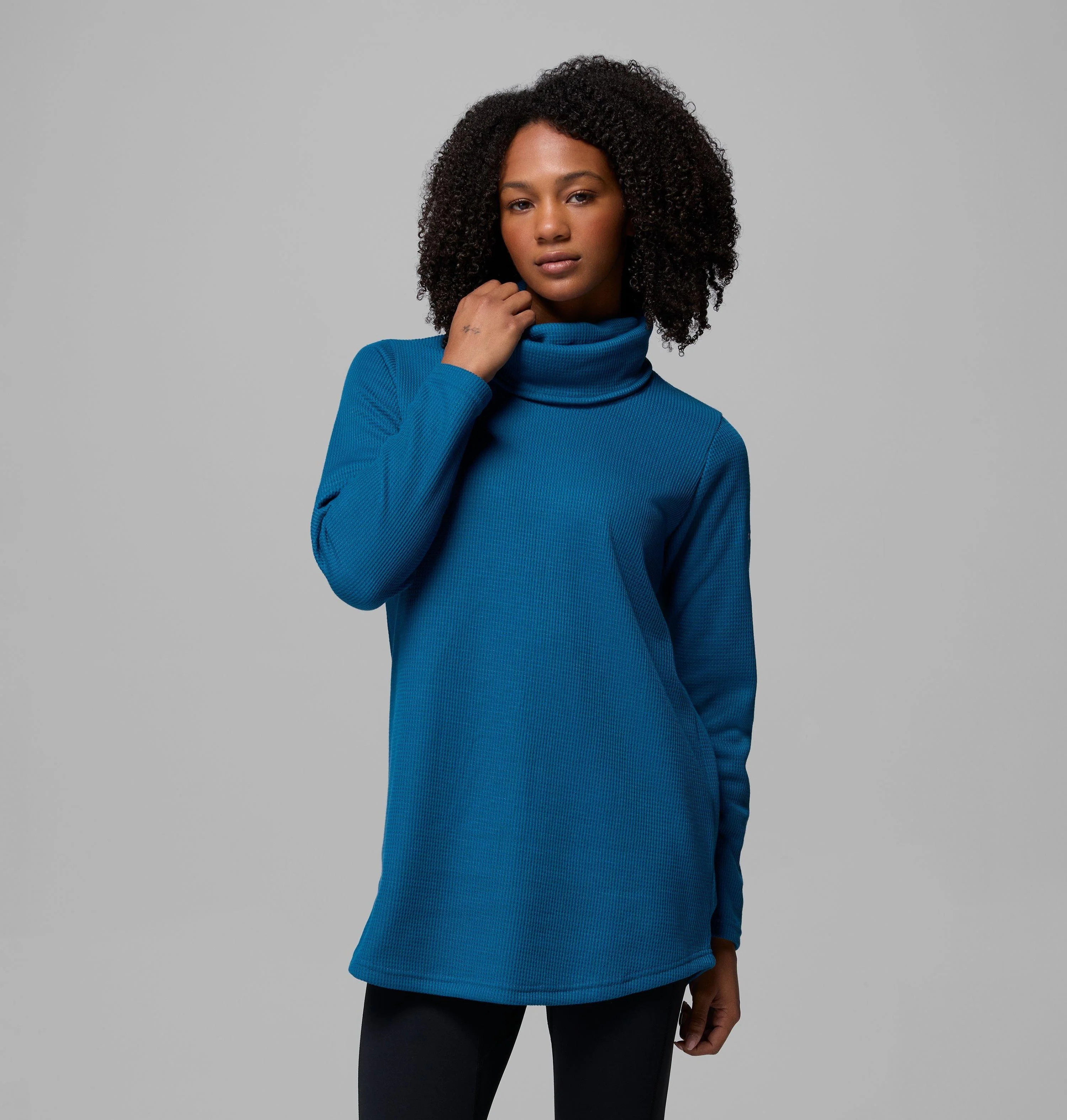 Women's Holly Hideaway Waffle Cowl Neck Pullover - 1