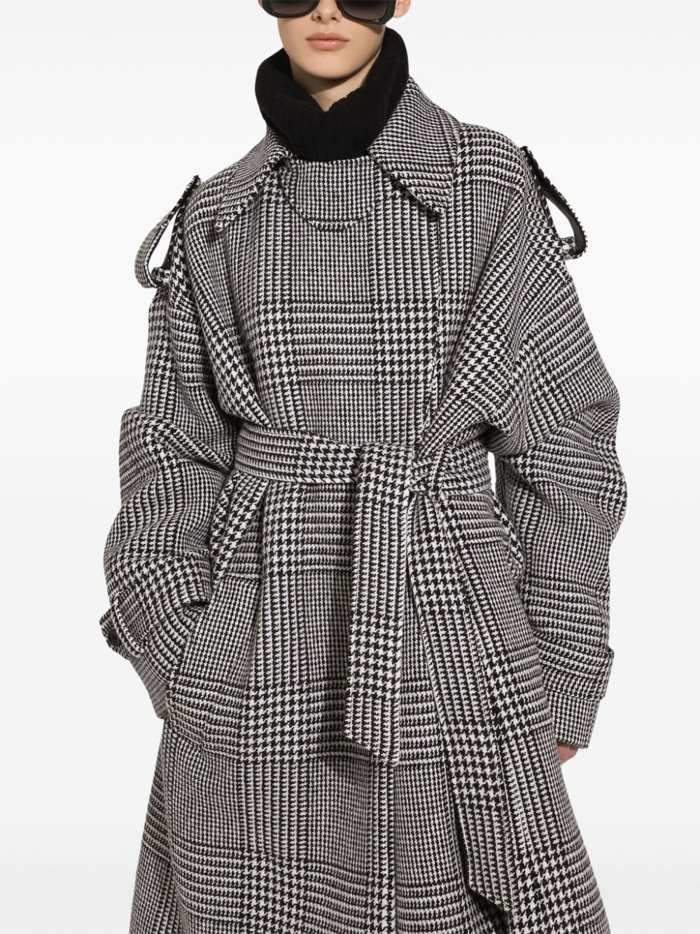 check-pattern coat - 5