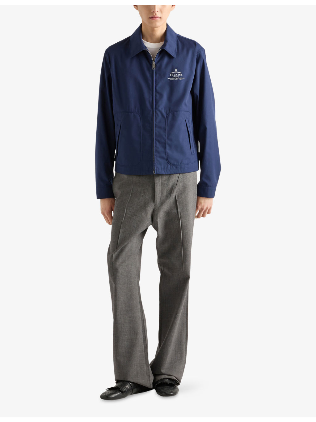 Branded-print side-pocket woven jacket - 2
