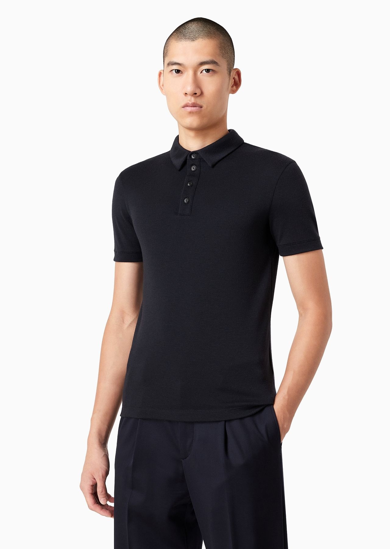 Pure cashmere interlock polo shirt - 2