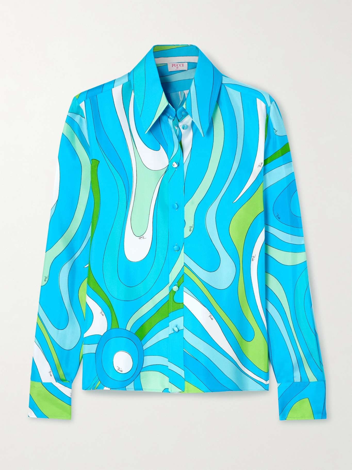 Printed silk-twill shirt - 1