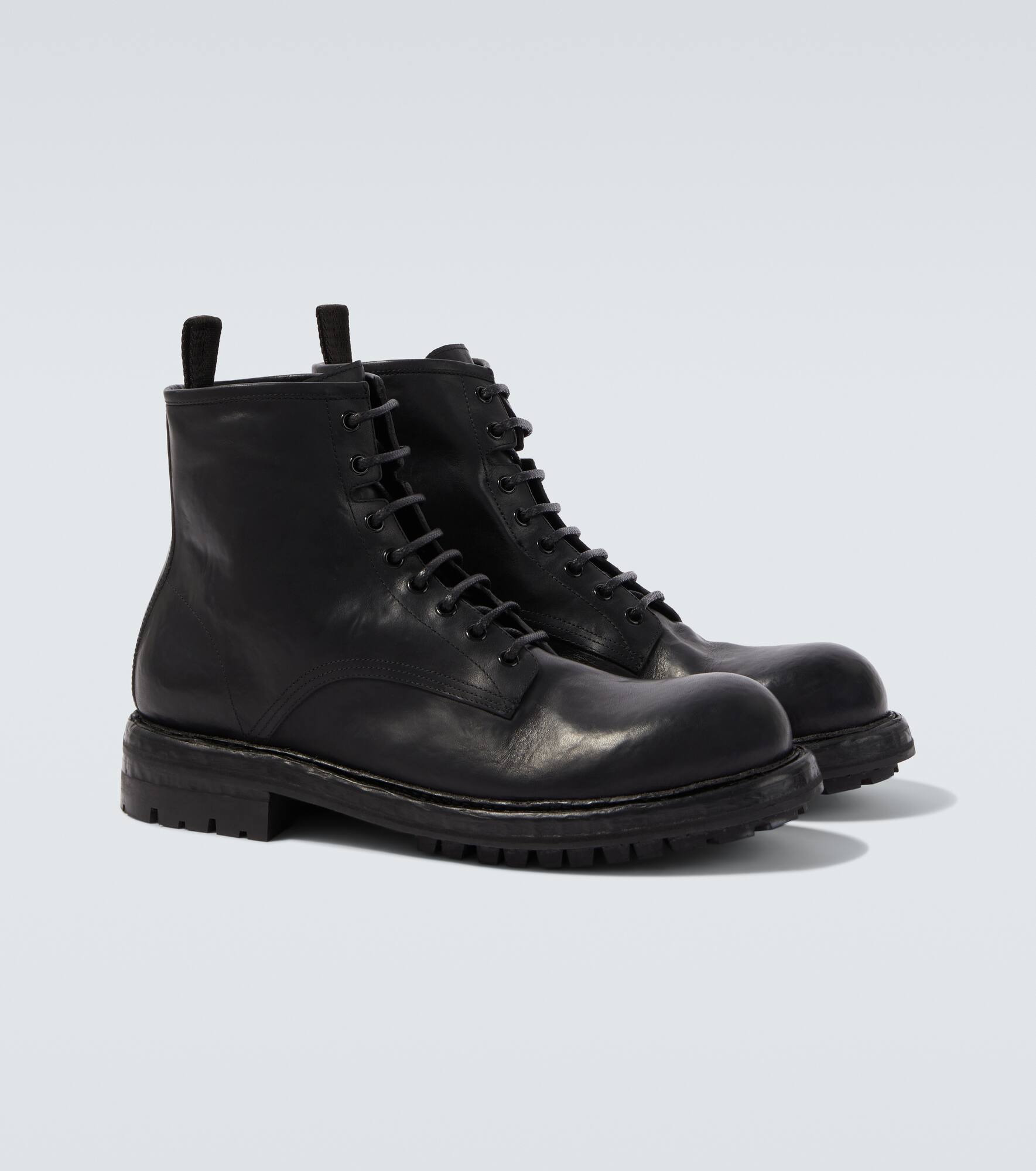 Leather lace-up boots - 5