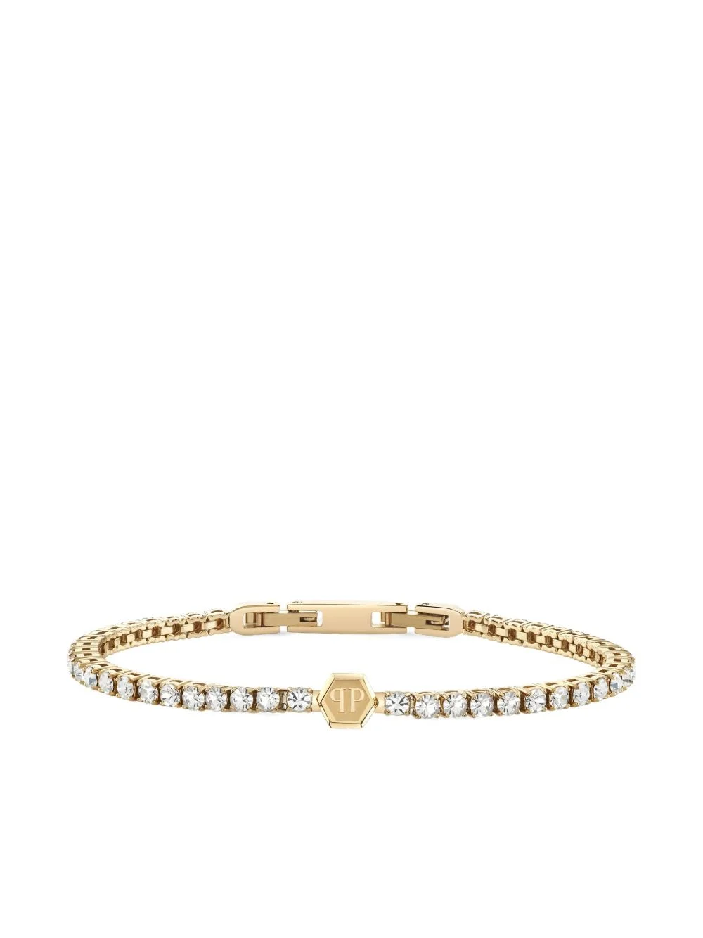 crystal-embellished tennis bracelet - 1