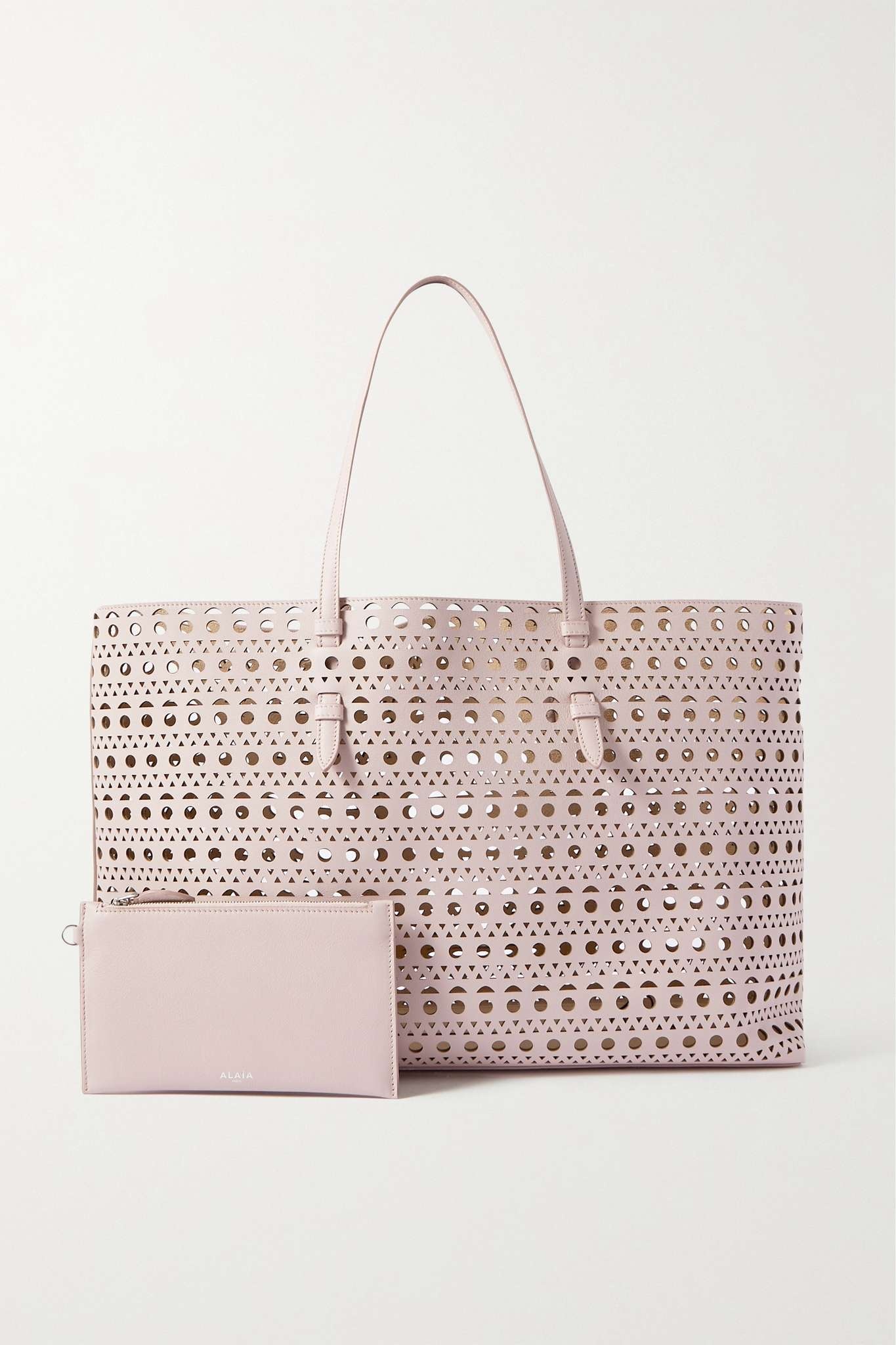 Mina 44 laser-cut leather tote - 5