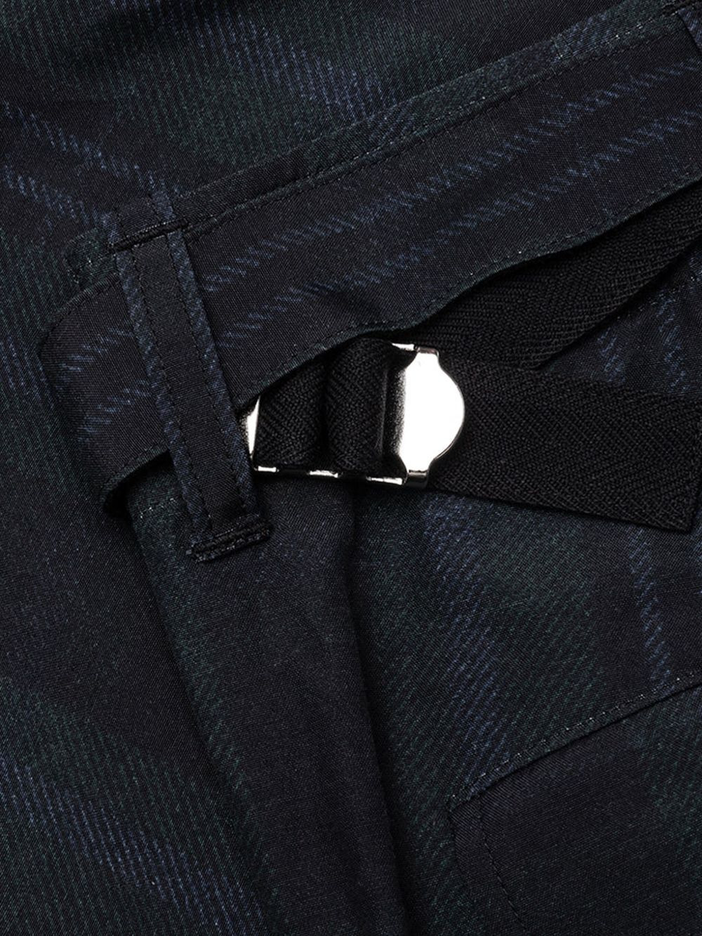 plaid buckled trousers - 3