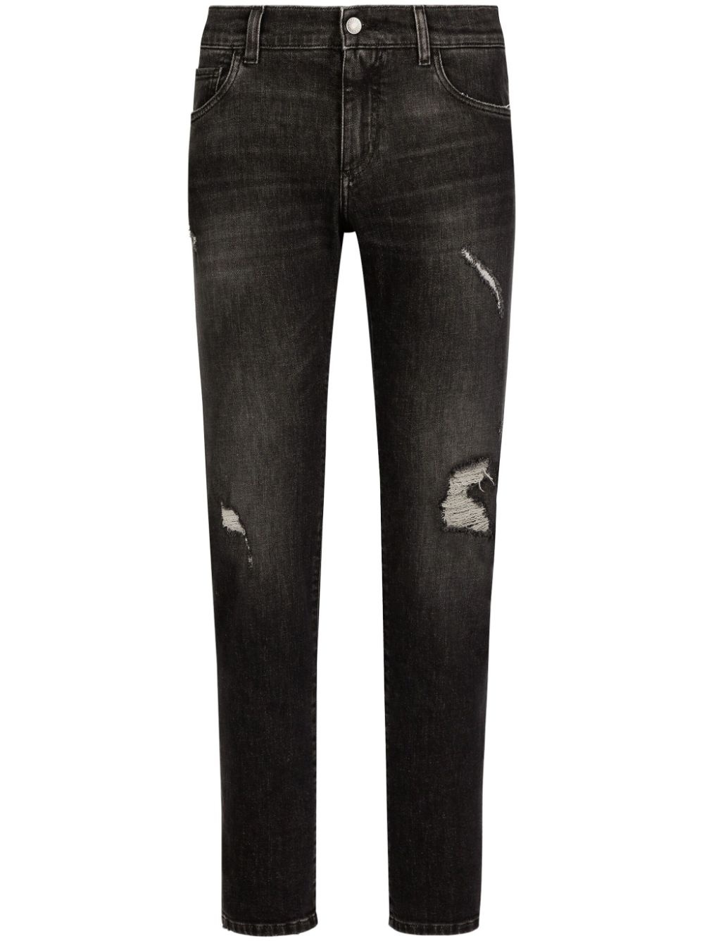 distressed slim-fit jeans - 1