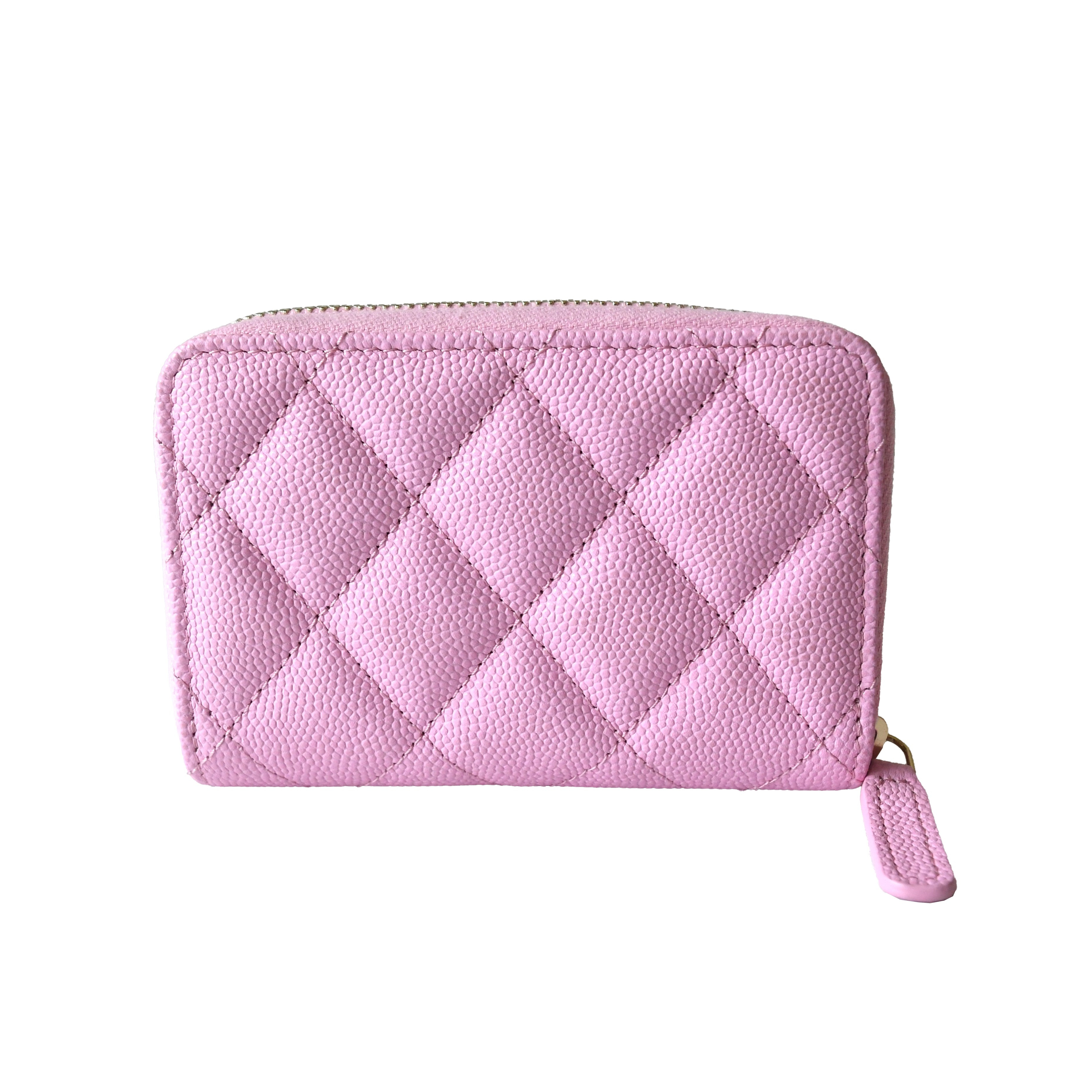 Chanel CC Quilted Zipped Coin Purse Wallet Pink - 2