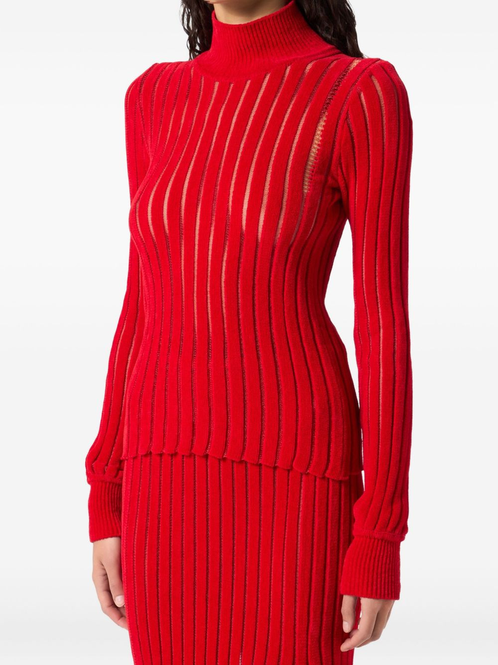 high-neck ribbed sweater - 4