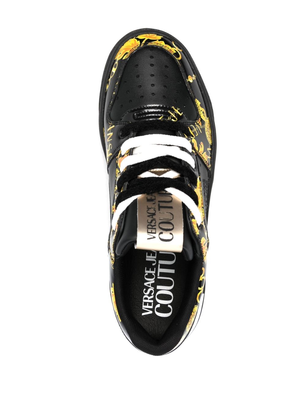 Chain Couture-print leather sneakers - 4
