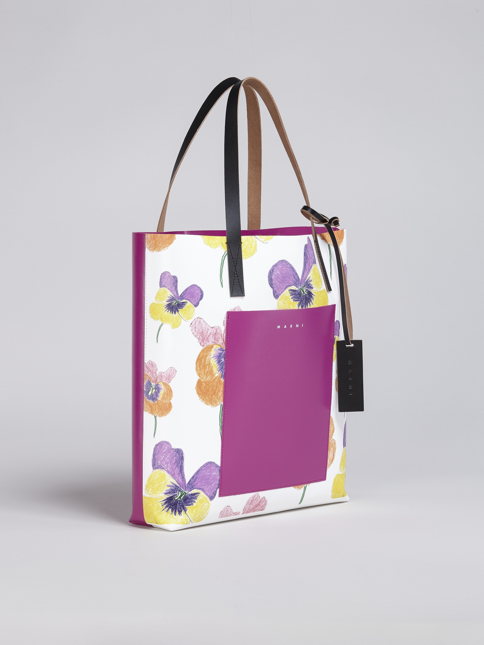 PANSIES PRINT FUCHSIA SHOPPING BAG - 6