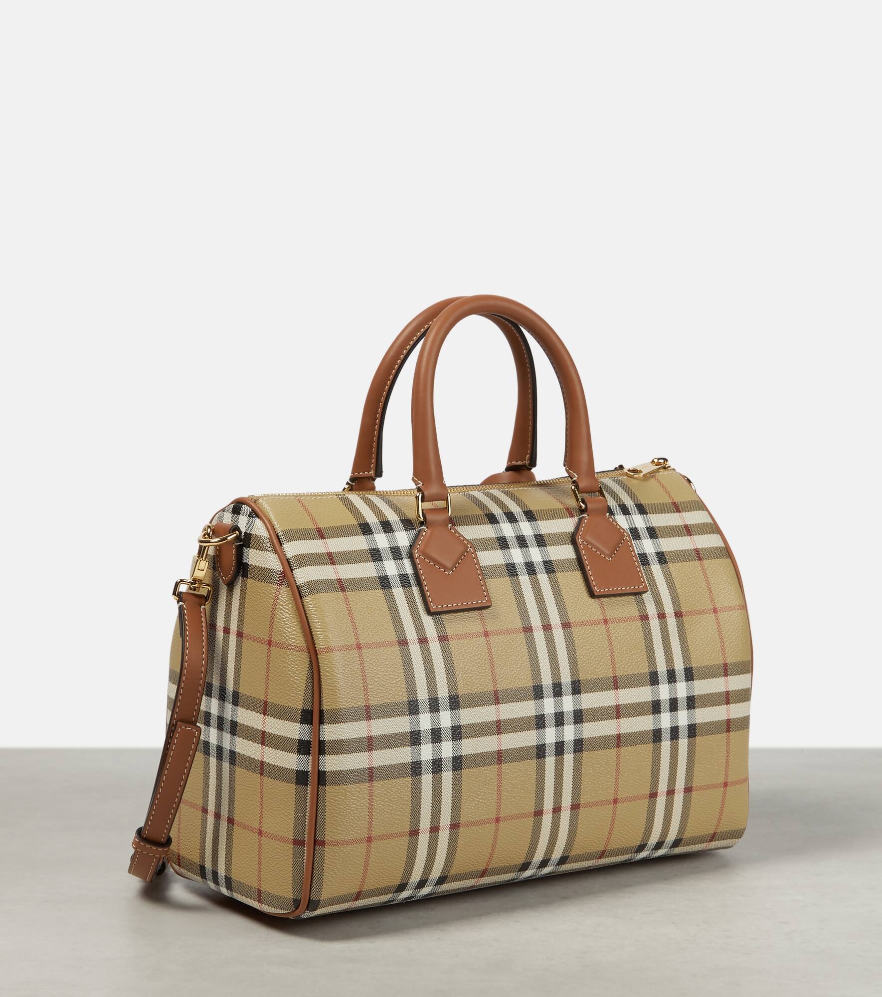 Burberry Check Medium canvas tote bag - 4