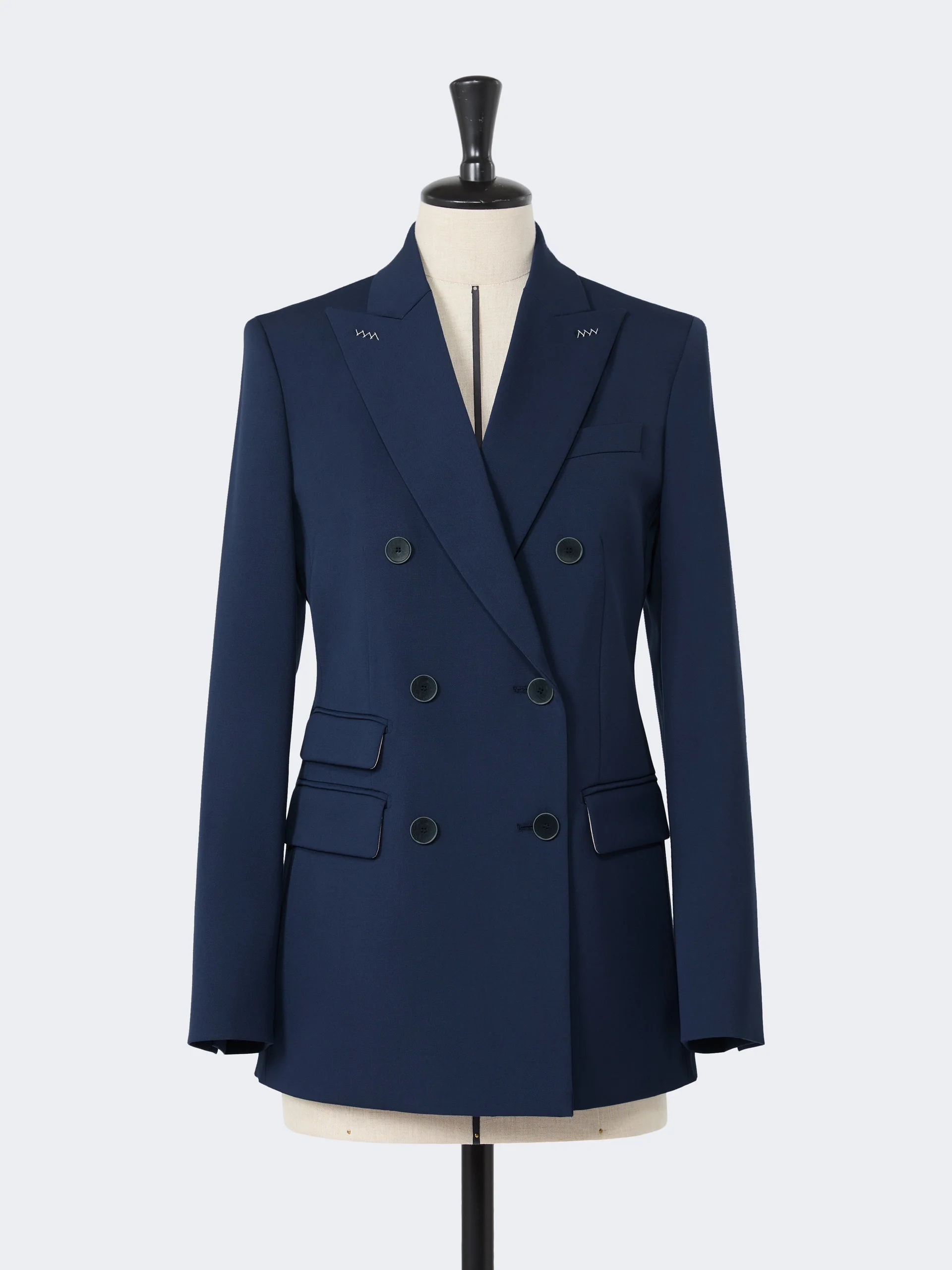 EGREGE Double-breasted comfortable wool blazer - CHINA BLUE - 1