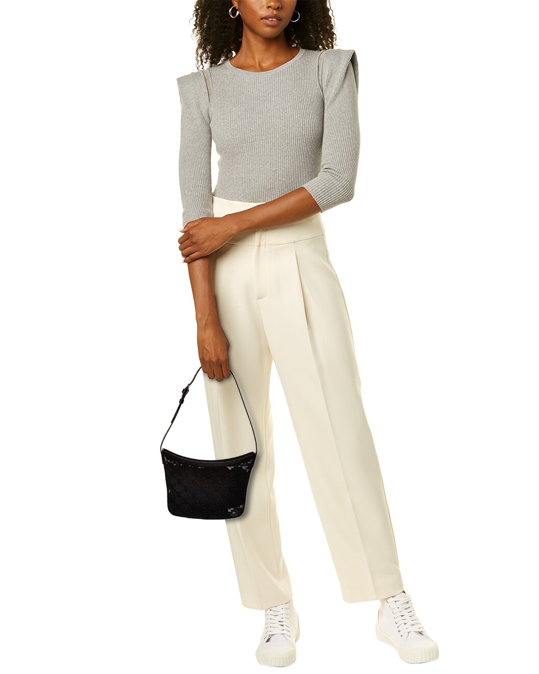 CELINE Croque Medium Tulle & Leather Hobo Bag - 4