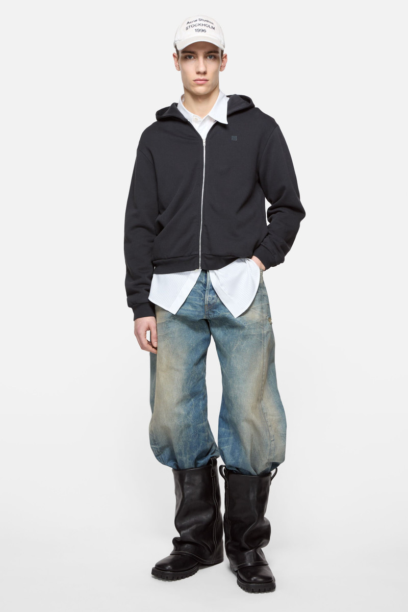Acne Studios Hooded zipper sweater - Black outlook