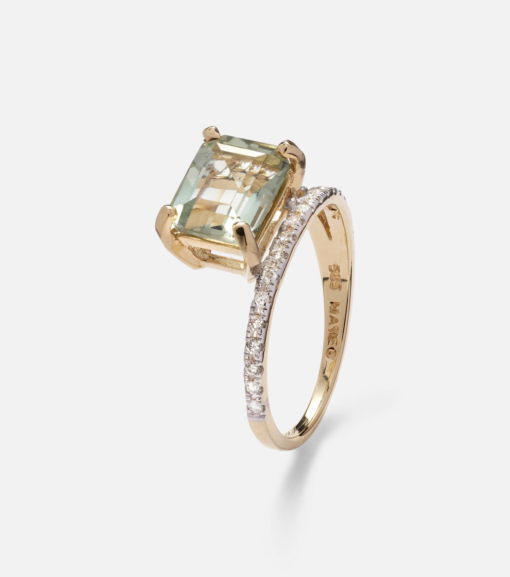 Point of Focus 14kt gold ring with diamonds and amethyst - 4