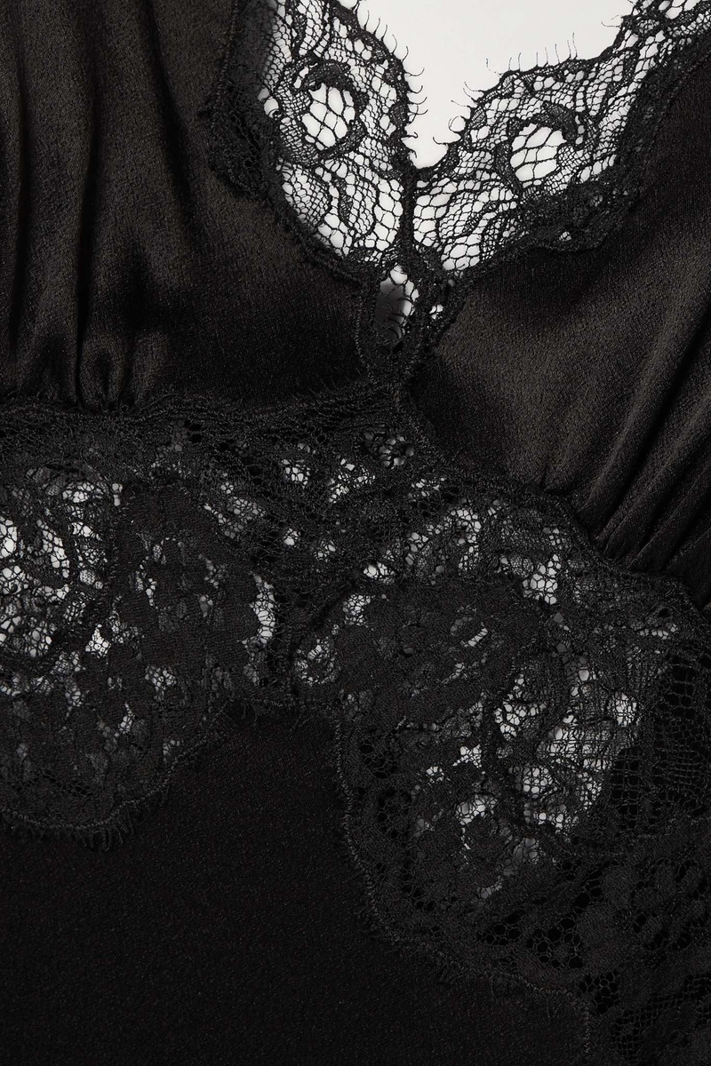 Lace-trimmed silk-satin dress 4