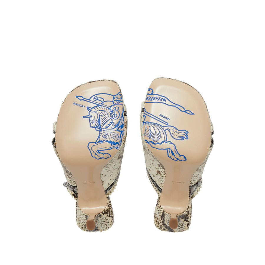Burberry Leather Peep Serpent Sandals - 4
