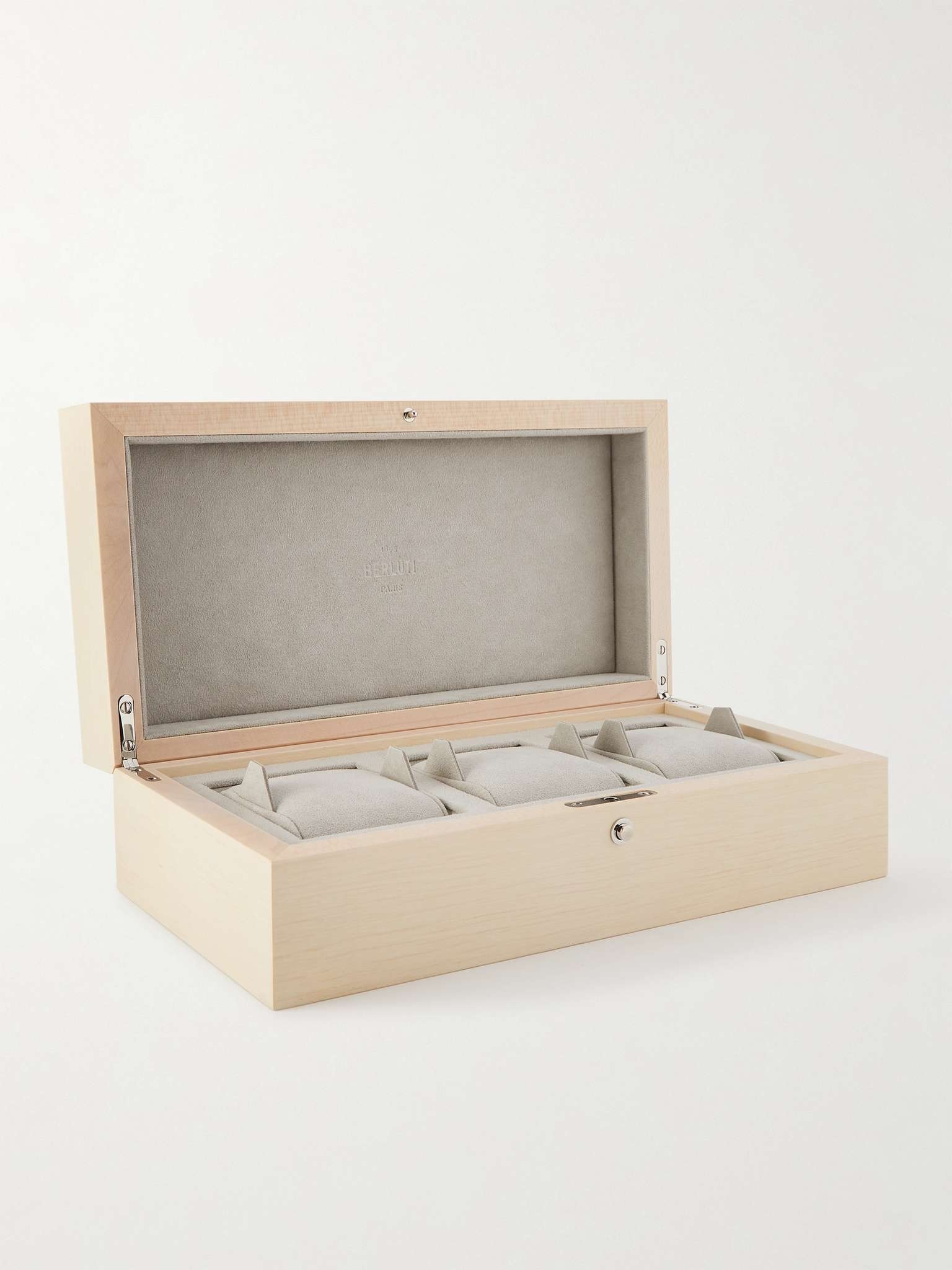 Scritto Leather-Trimmed Birch Wood Watch Box - 1