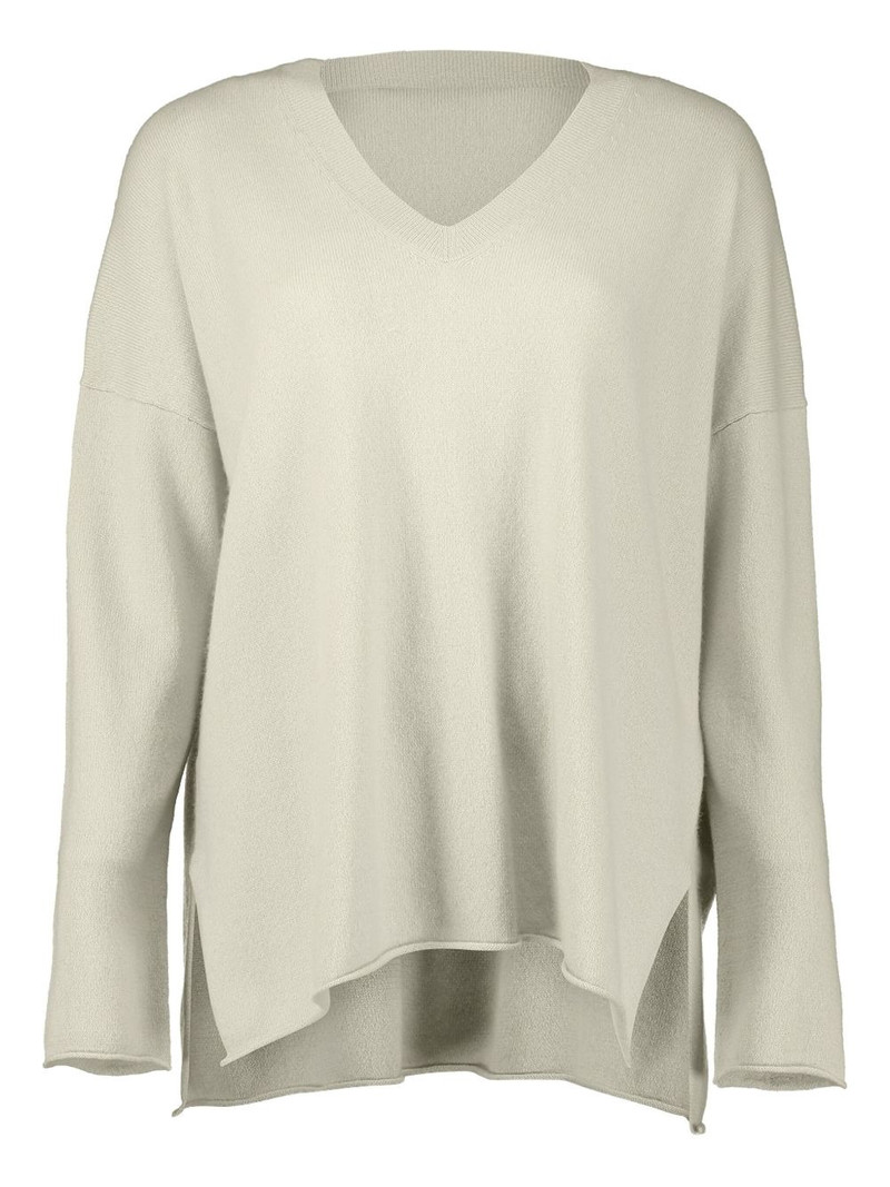 v-neck side-split sweater 1