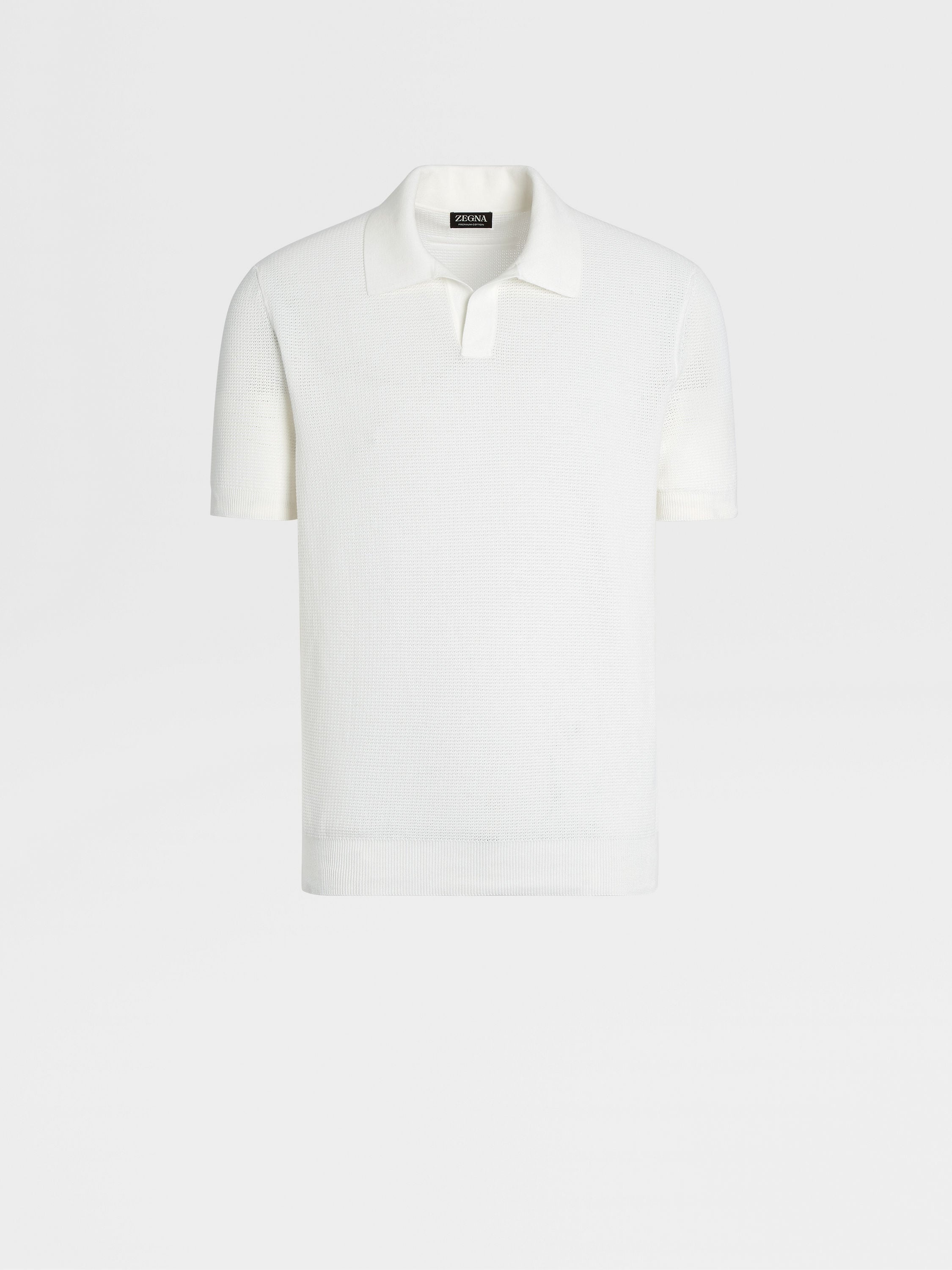 WHITE PREMIUM COTTON POLO SHIRT - 1