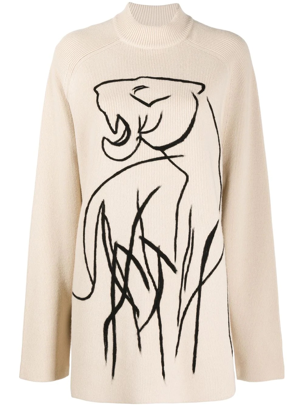 abstract tiger-print jumper - 1