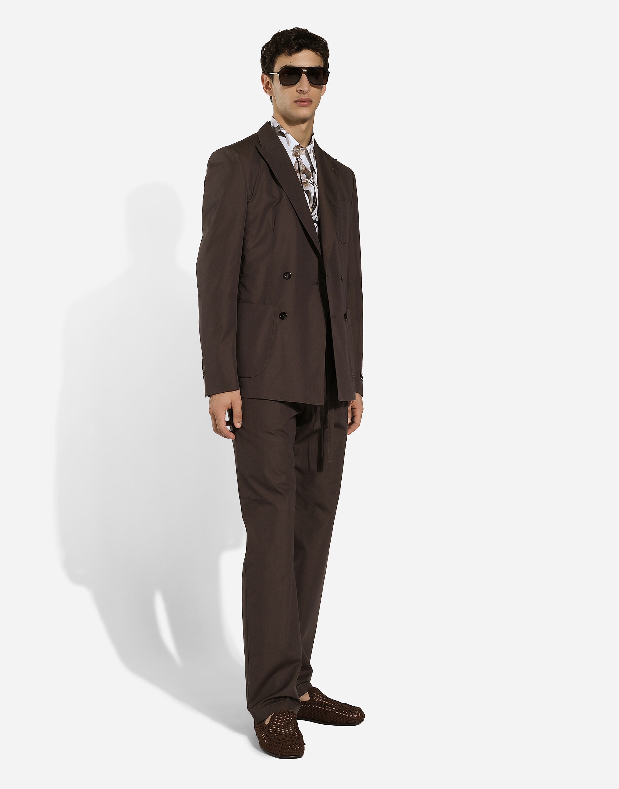 Double-breasted poplin Portofino-fit jacket - 6