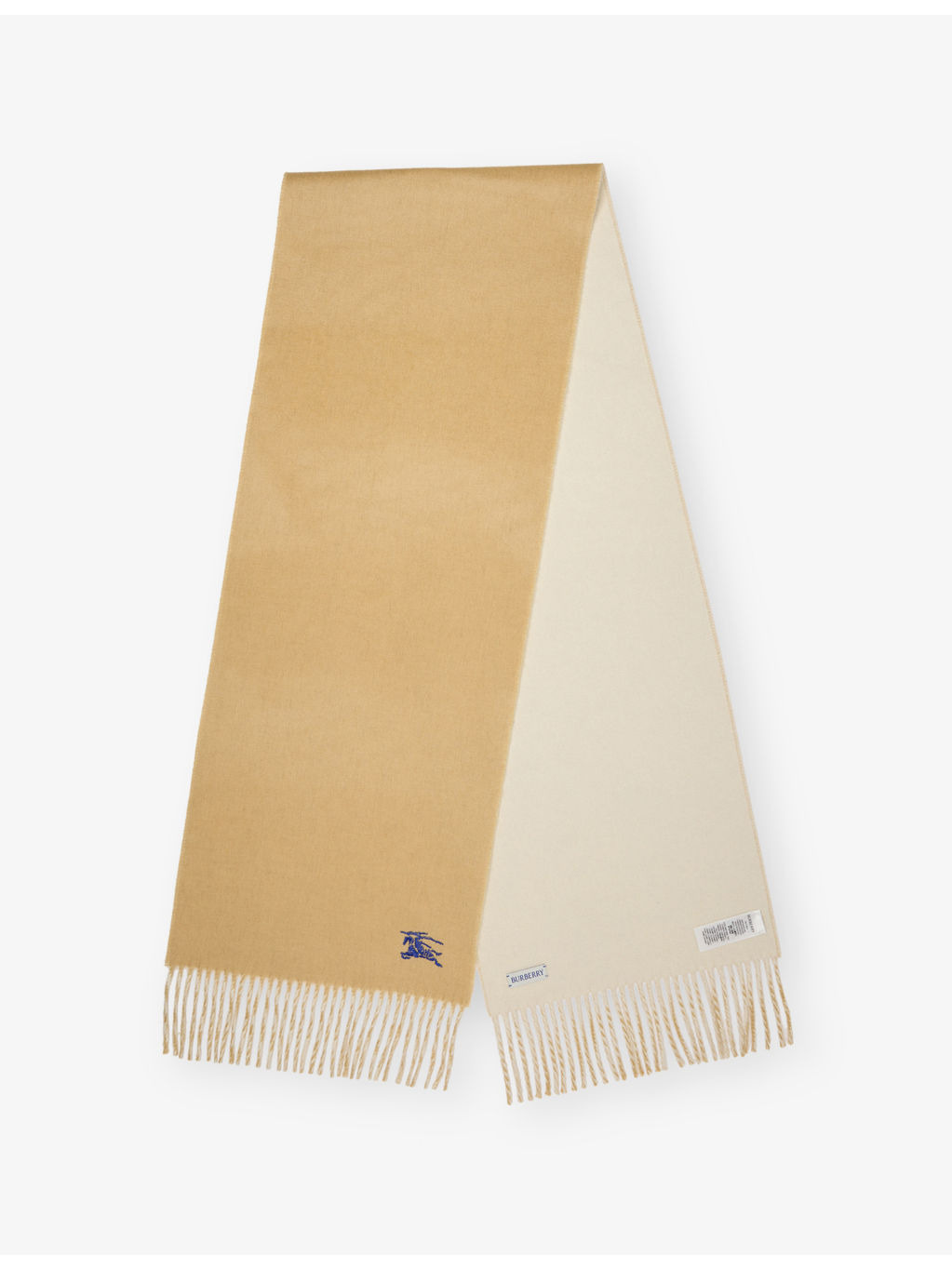 Reversible Logo-Embroidered Cashmere Scarf - 1
