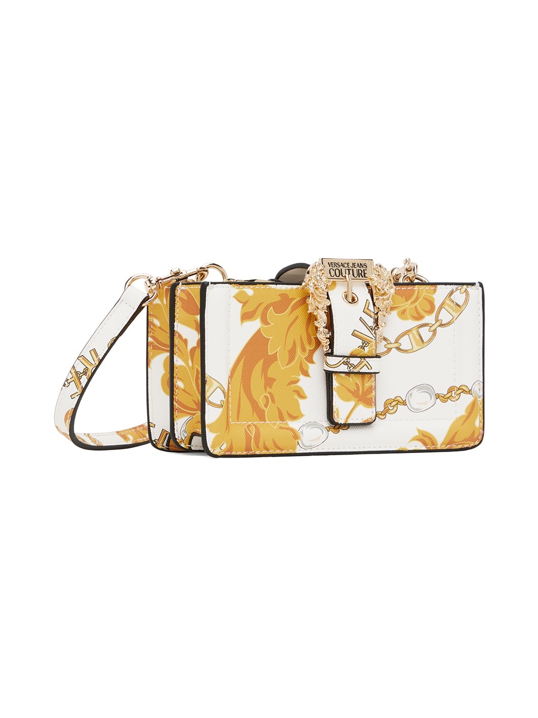 White & Gold Pin-Buckle Bag - 2