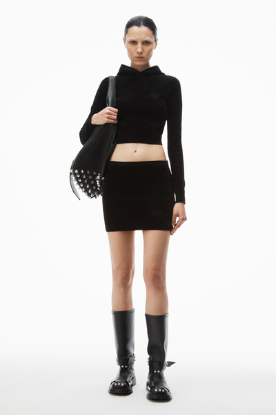 Alexander Wang logo embossed miniskirt in chenille outlook