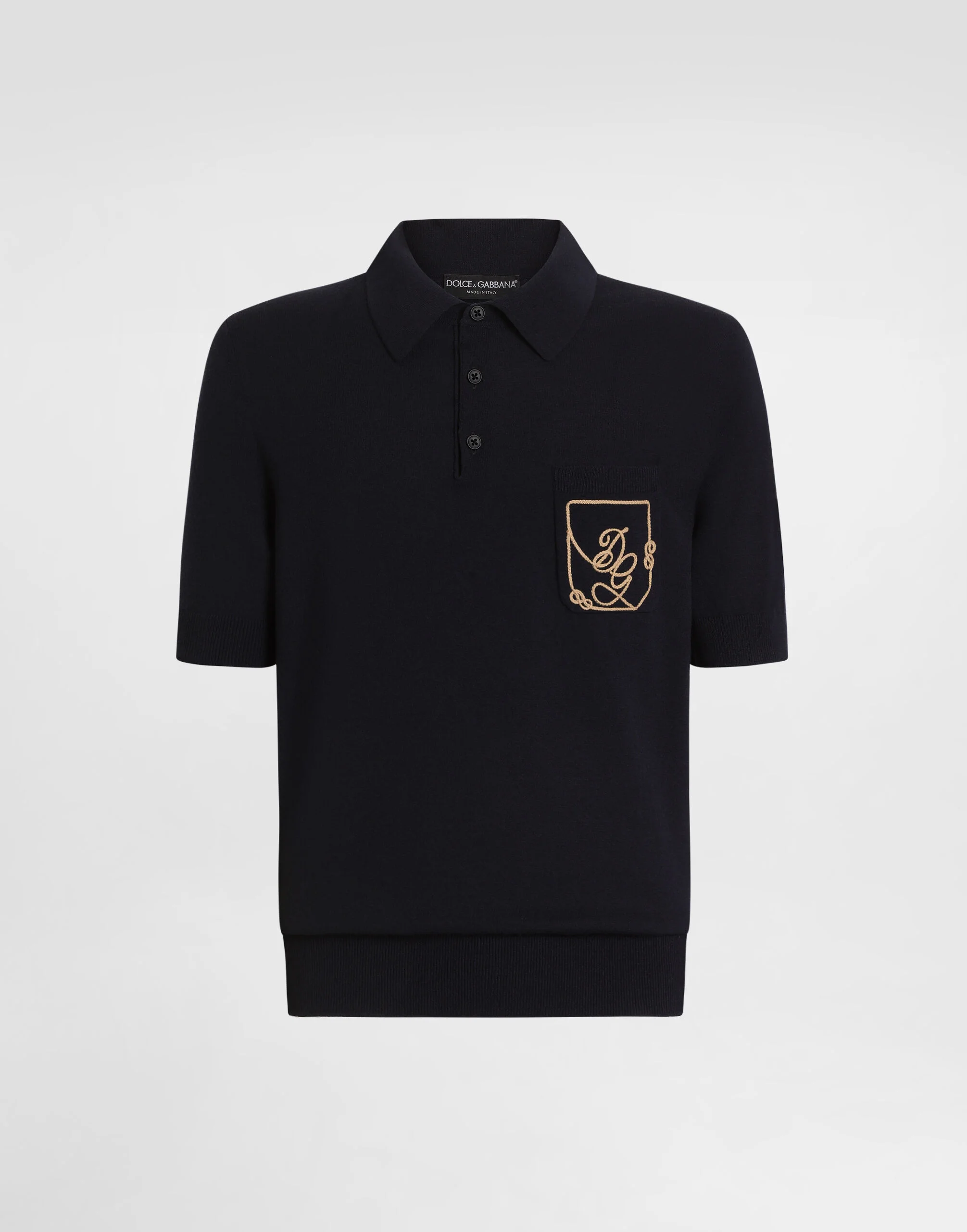 Virgin wool polo shirt with logo - 1