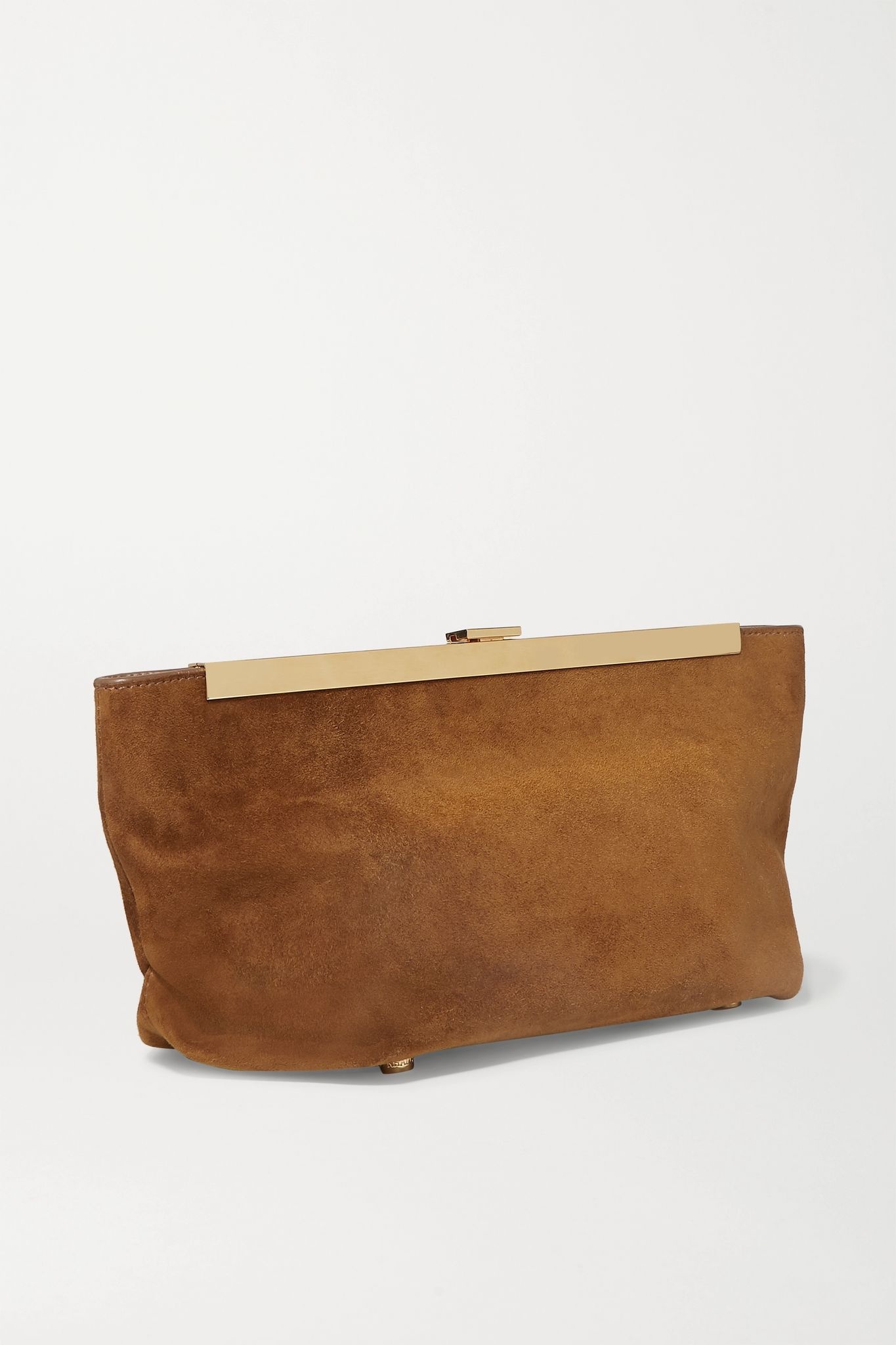 Envelope Pleat suede clutch  - 4