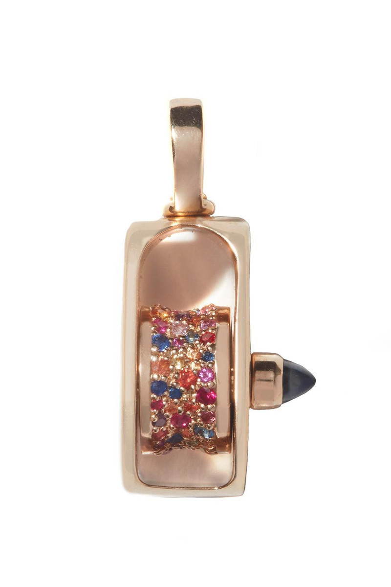 Mixed Sapphire Stoned Pulley Pendant 1