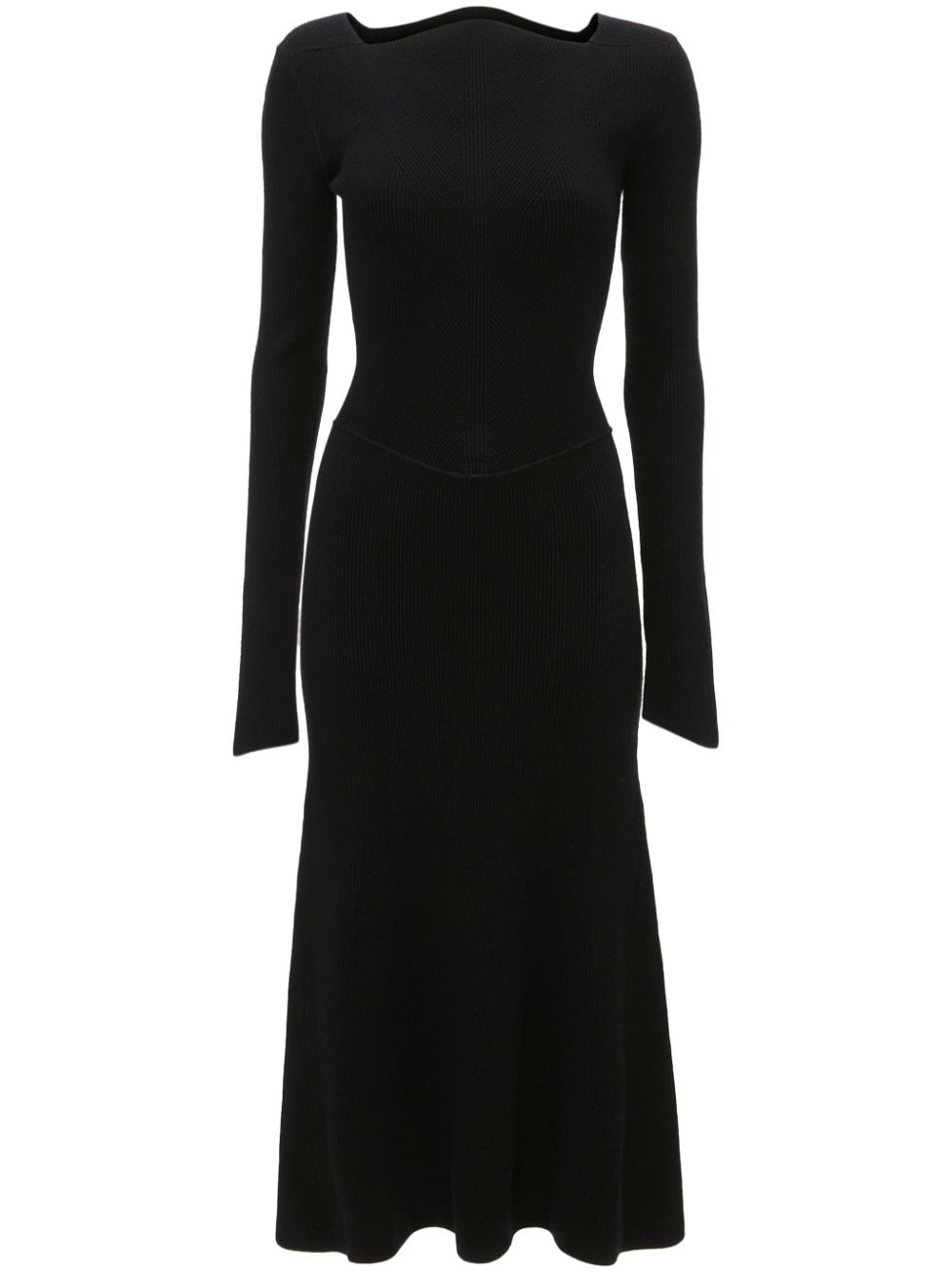 ribbed stretch-wool midi dress - 1