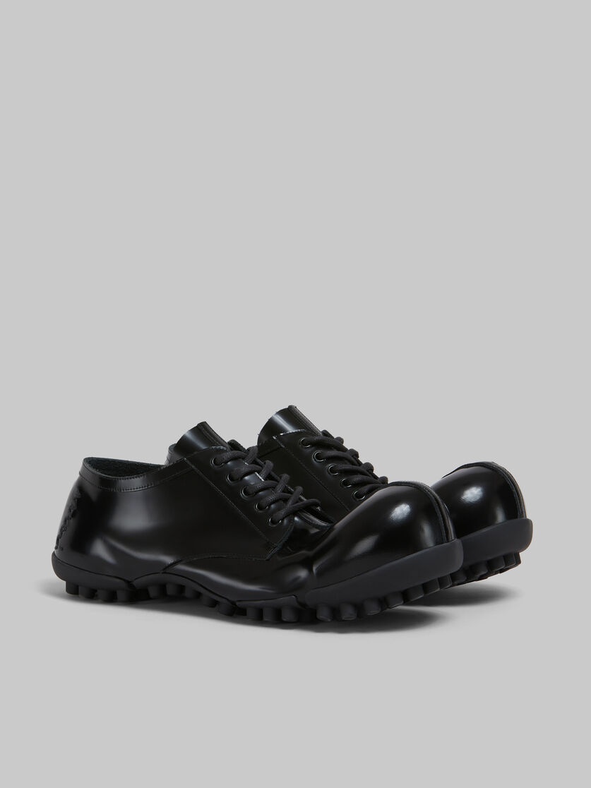 BLACK PATENT LEATHER WAVE LACE UP - 2