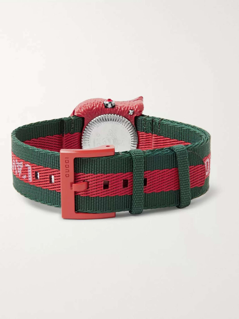 Tiger's Head Resin and Grosgrain Watch 4