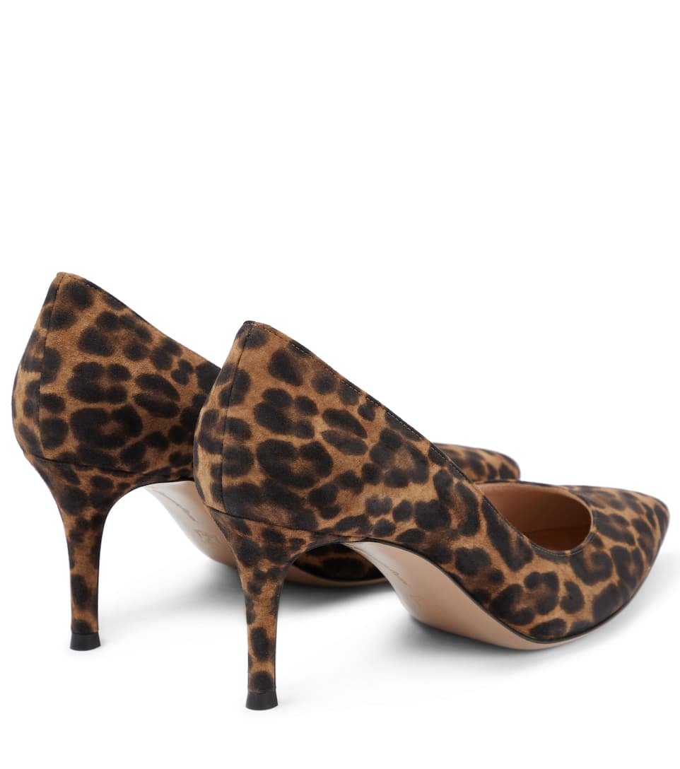 Gianvito 70 leopard-print suede pumps - 3