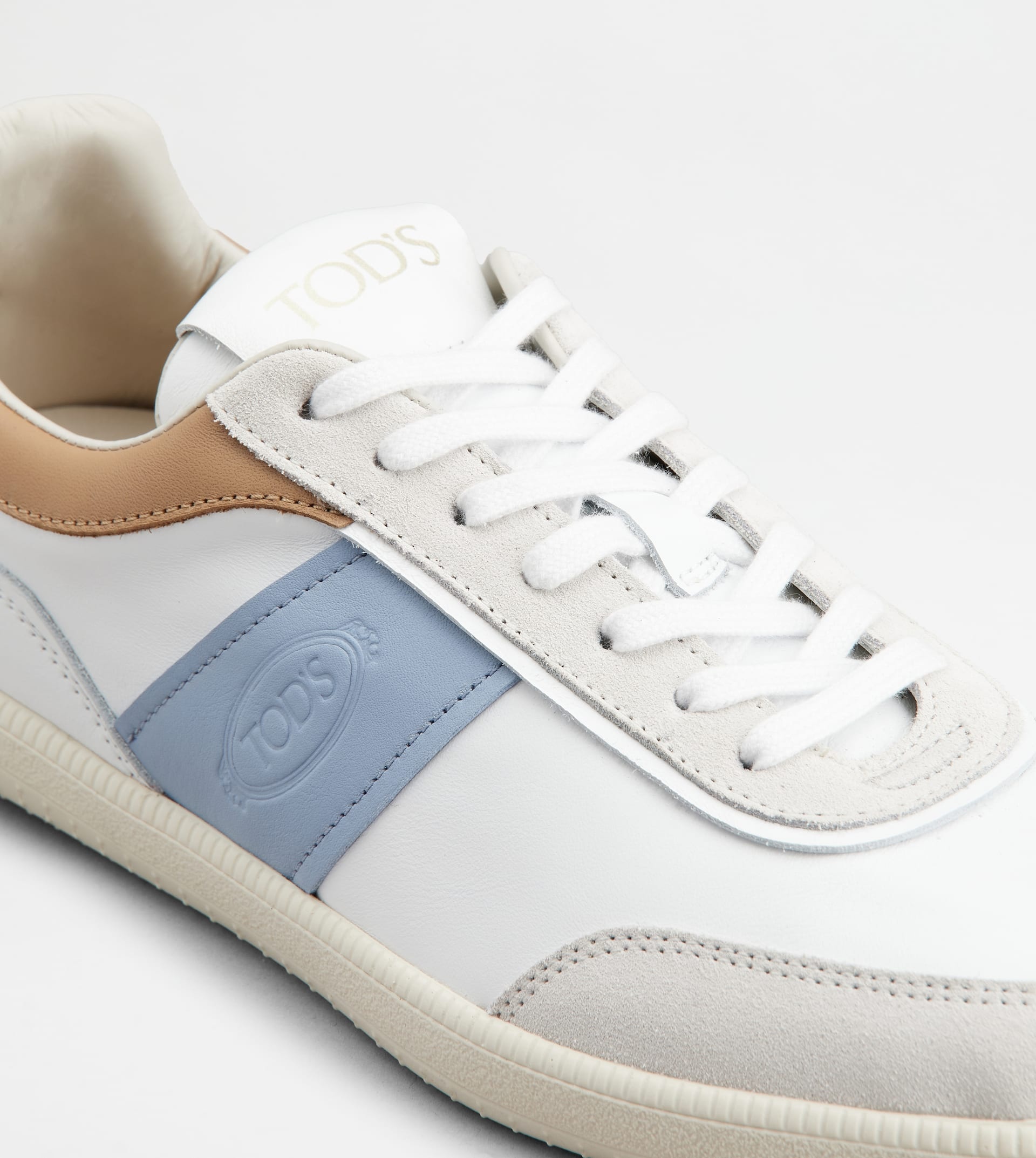 TOD'S TABS SNEAKERS IN SUEDE - LIGHT BLUE, WHITE, BEIGE - 5