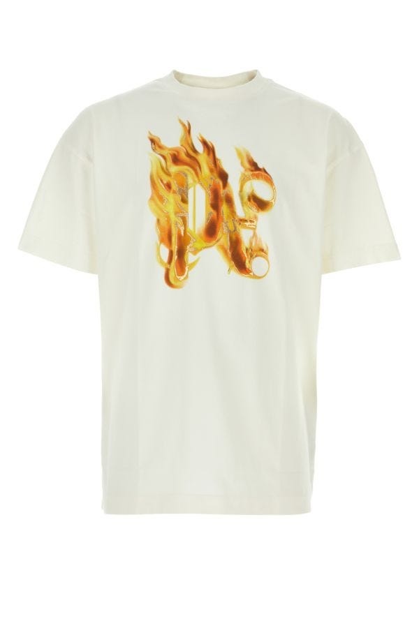 Palm Angels Man White Cotton T-Shirt - 1