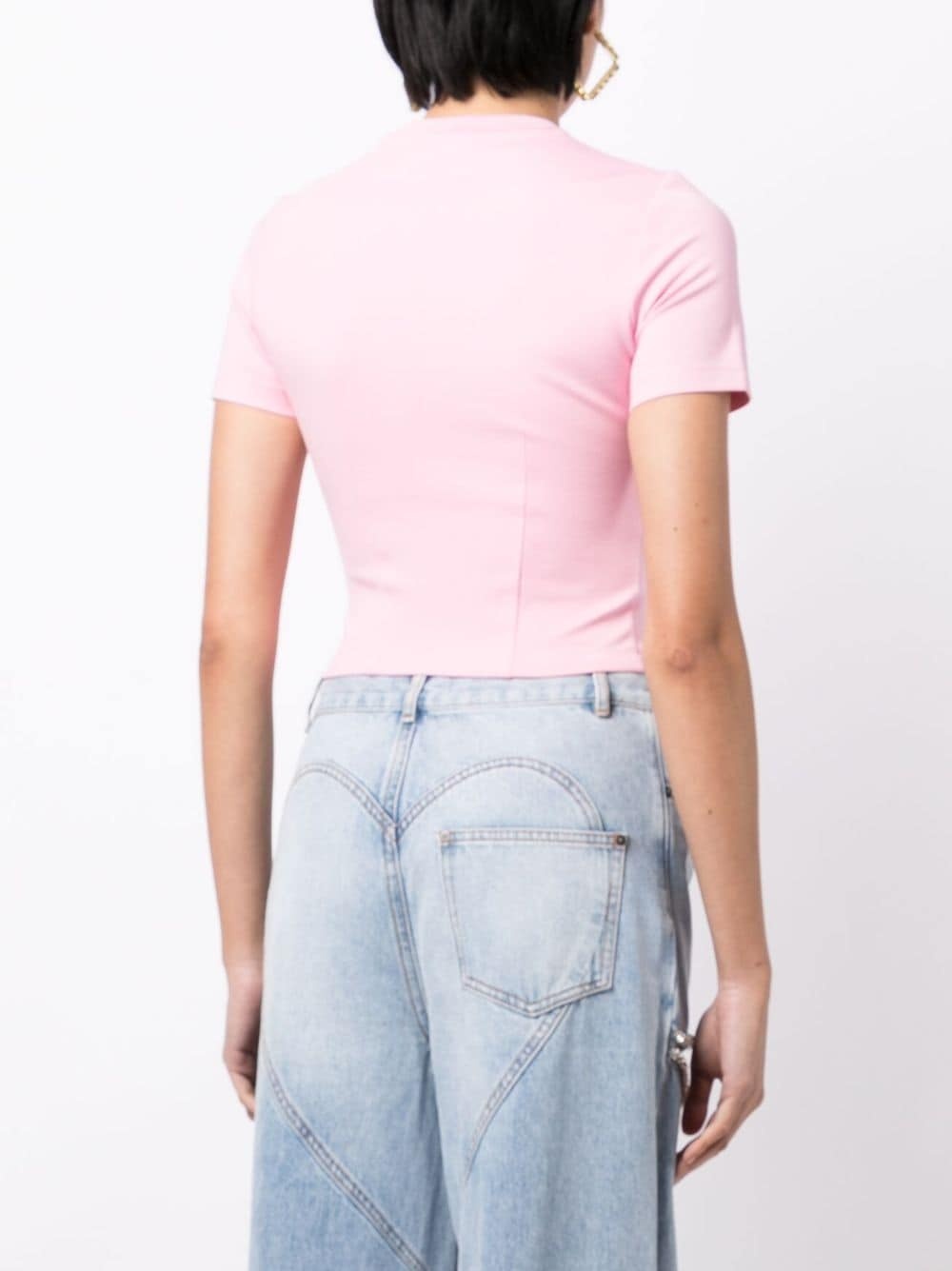 crystal-embellished bustier-cup T-shirt - 4