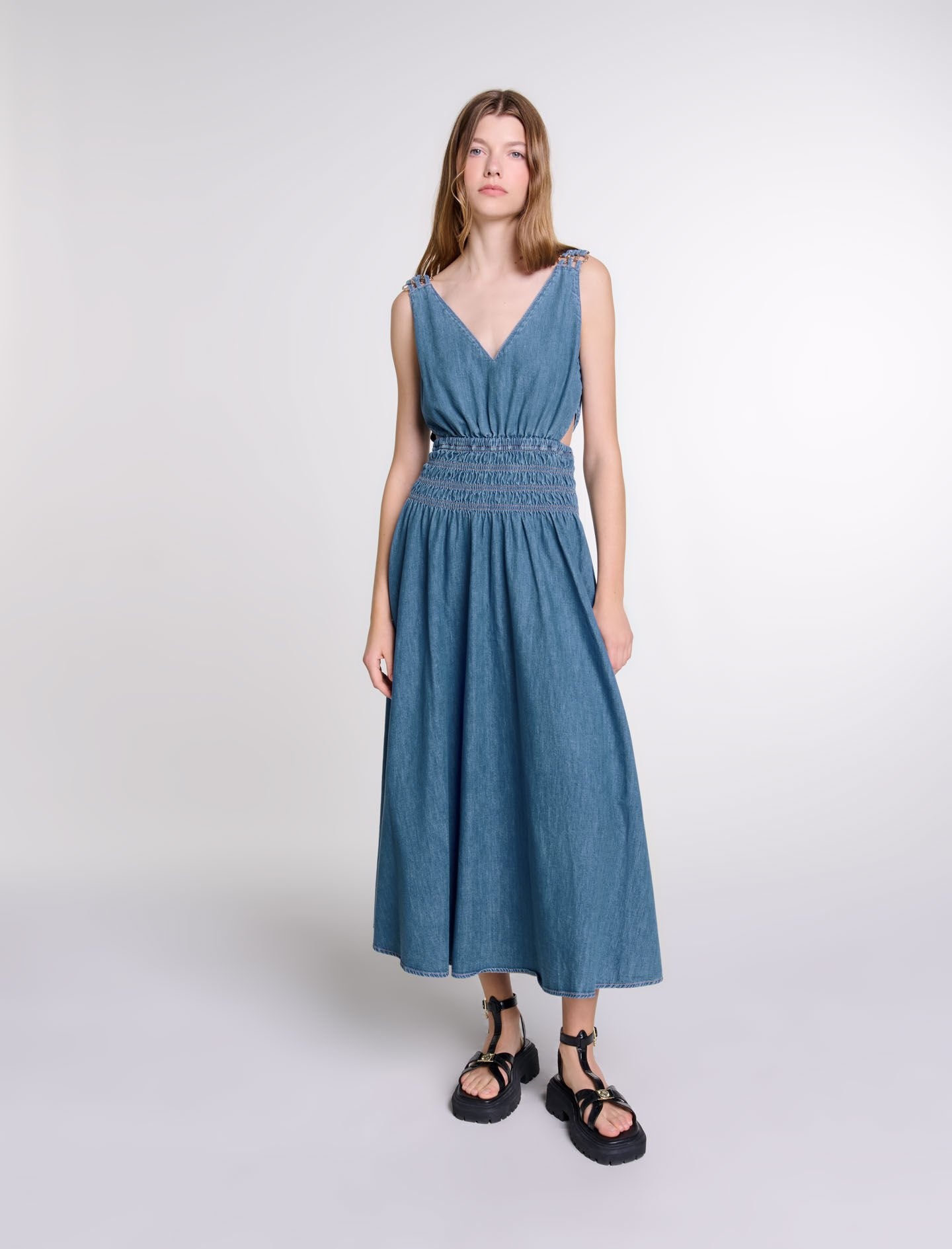 Cutaway denim maxi dress - 2