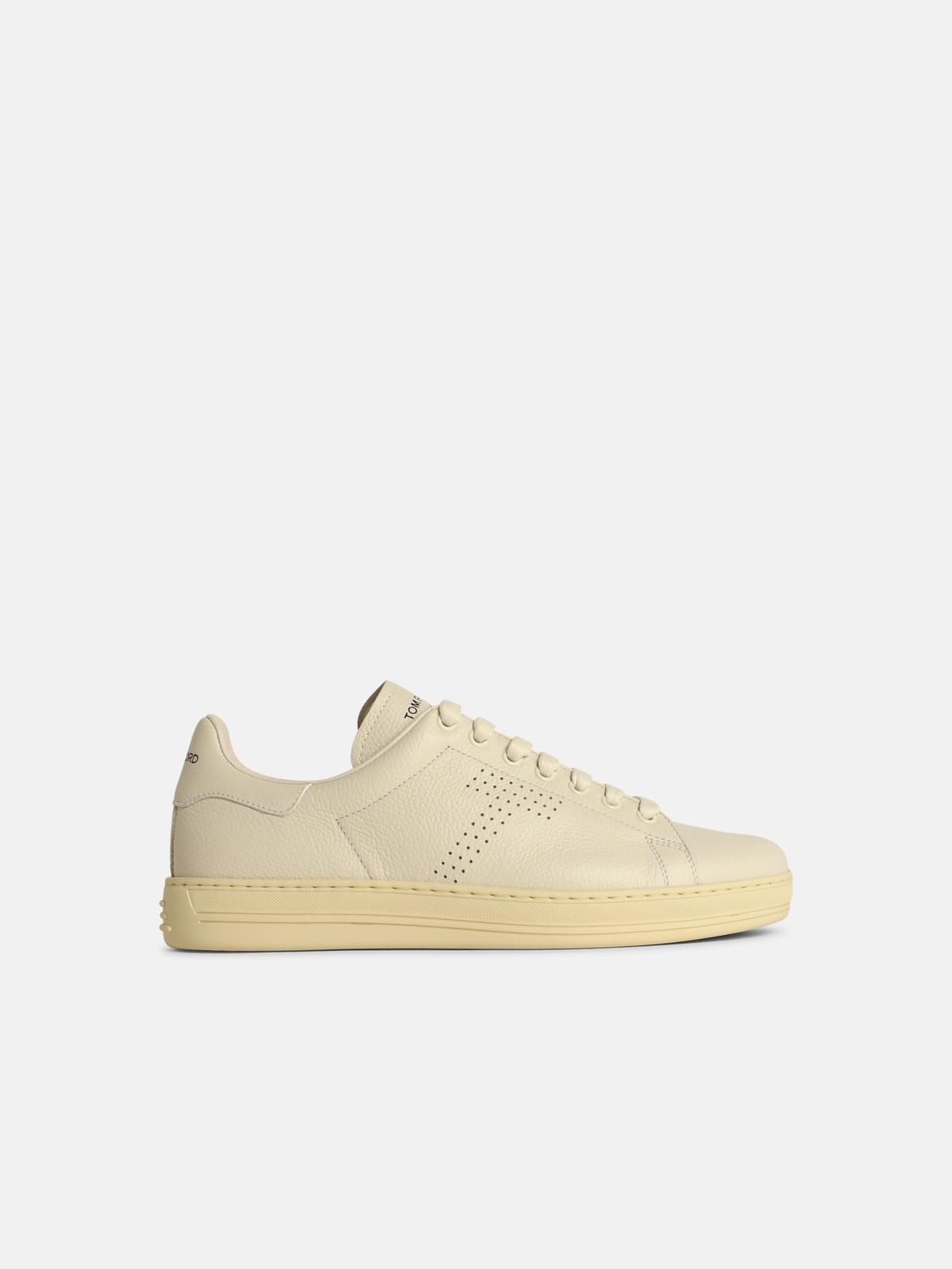 スニーカー Tom Ford White Leather Warwick Sneakers WARWICK GRAINED LEATHER SNEAKER | Tom Ford Fashion