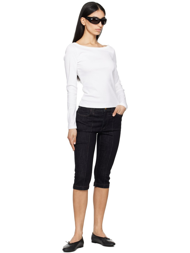 rag & bone Navy Flexi Kit Mid Rise Denim Capris outlook